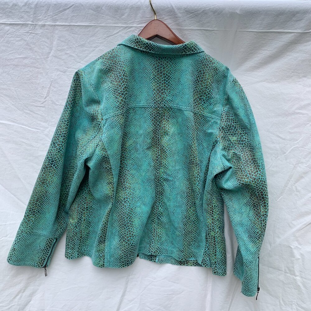 90’s Dialogue Snake Skin blue Jacket Size 2XL - Picture 2 of 3